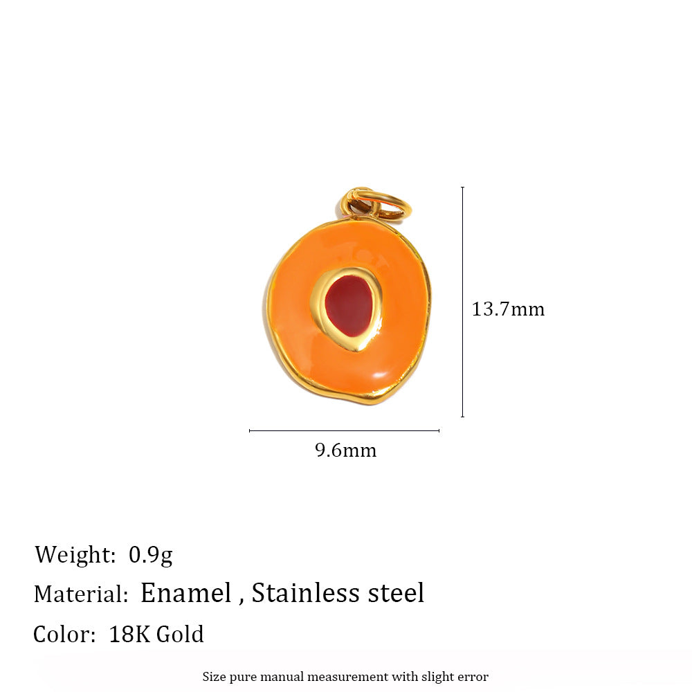 18K Gold Plated Stainless Steel Fruit Charm Bar