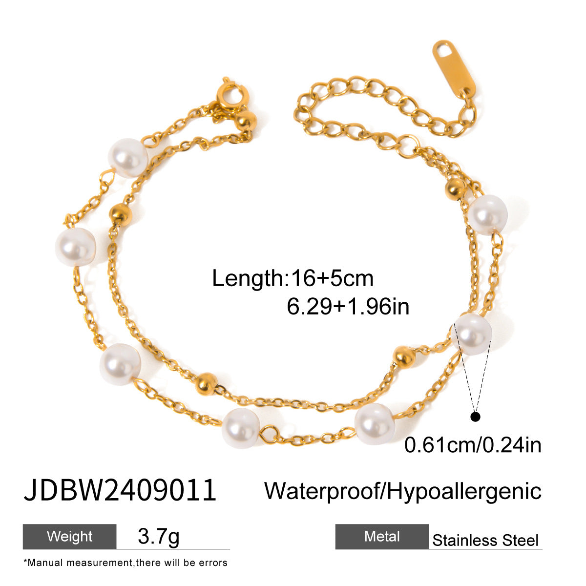 Bracciale da donna placcato in acciaio al titanio con forme geometriche