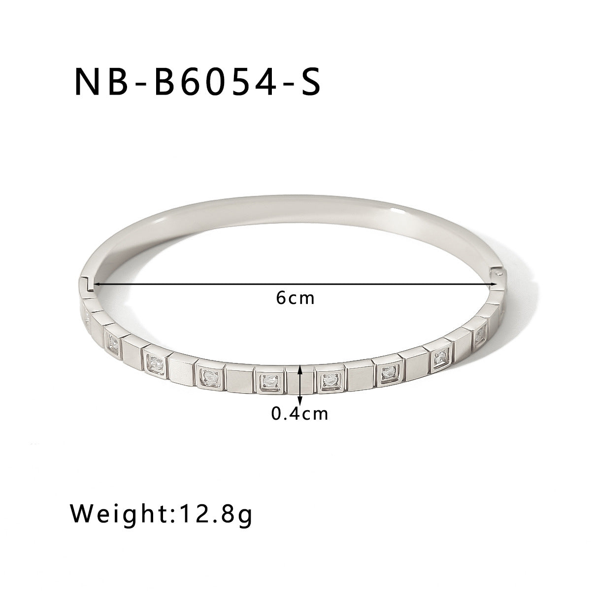 Set di bracciali geometrici a scacchi trendy con strass in acciaio inossidabile placcato oro 18 carati
