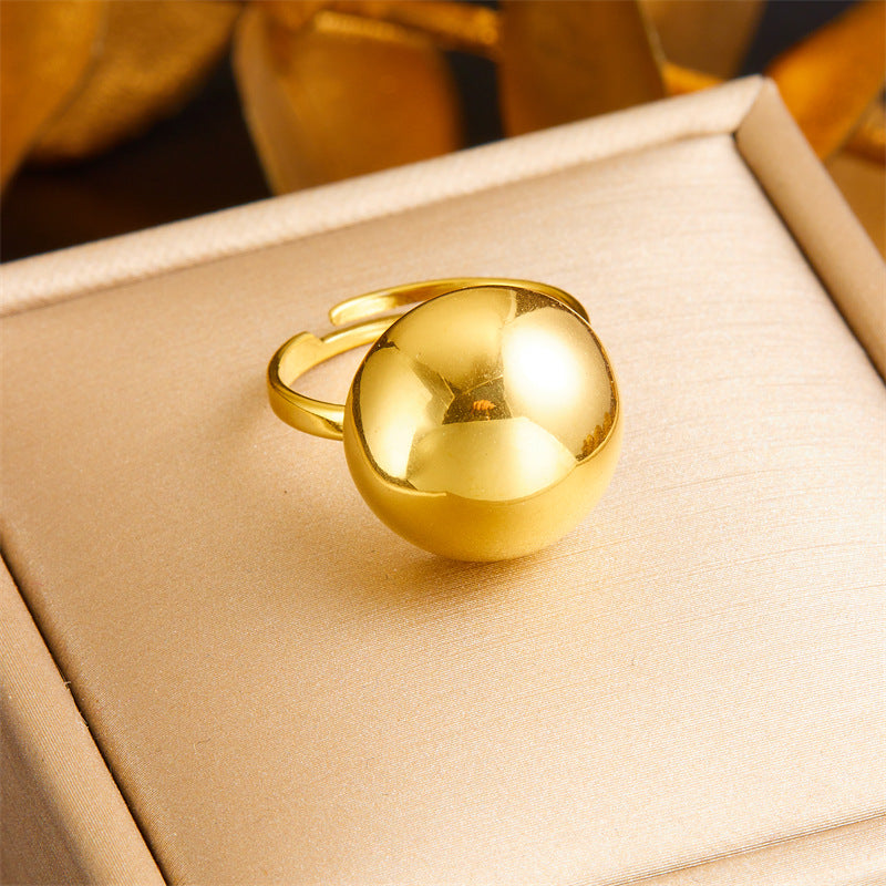 Vintage Minimalist Fashion Gold-Plated Stainless Steel Circle Earrings Necklace Bracelet Set