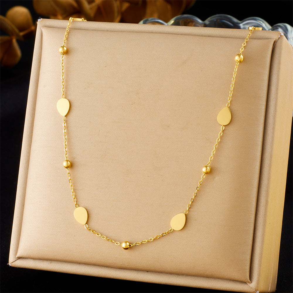 Minimalist Elegant Heart Teardrop Star Polished Plated Stainless Steel Necklace for Women
