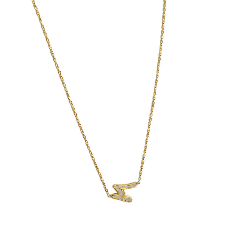 Vintage Titanium Steel Letter W Pendant Necklace Plated Unisex