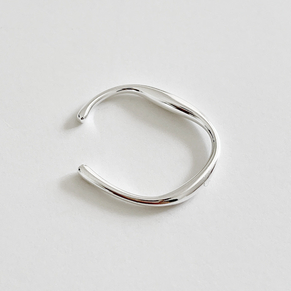 Anello Geometrico Asimmetrico Minimalista in Argento Sterling 925 da Donna