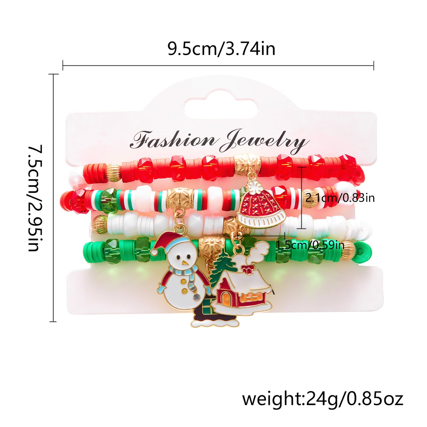 Handwoven Alloy Christmas Bracelet Set with Santa and Reindeer Charms for Women and Men, Festive Holiday Jewelry