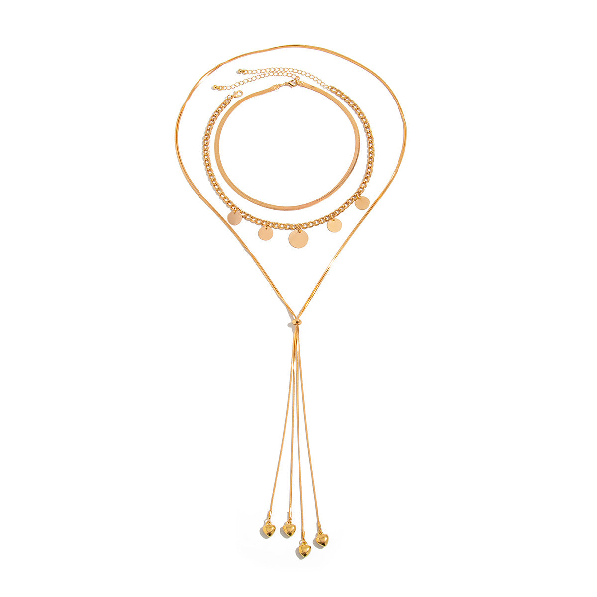 Collana con pendente a cuore con nappa tonalità fredda minimalista con catena a serpente placcata da donna