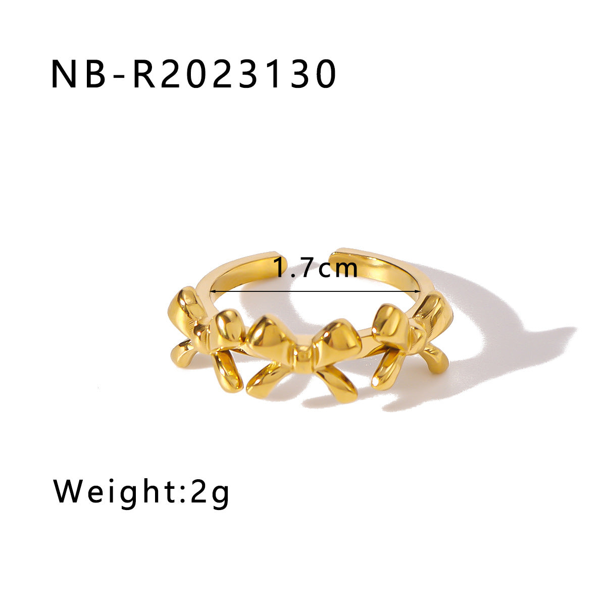 Minimalist Bow-Shaped Stainless Steel Ring with Pearl and Zircon Inlay, Vacuum Plated in 18K Gold Finish, Unisex Fashion Jewelry