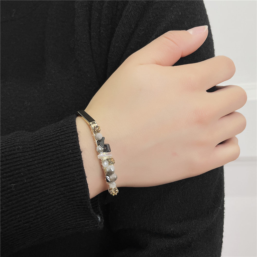 Bohemian Hand-Wrapped Chip Open Adjustable Bracelet for Women