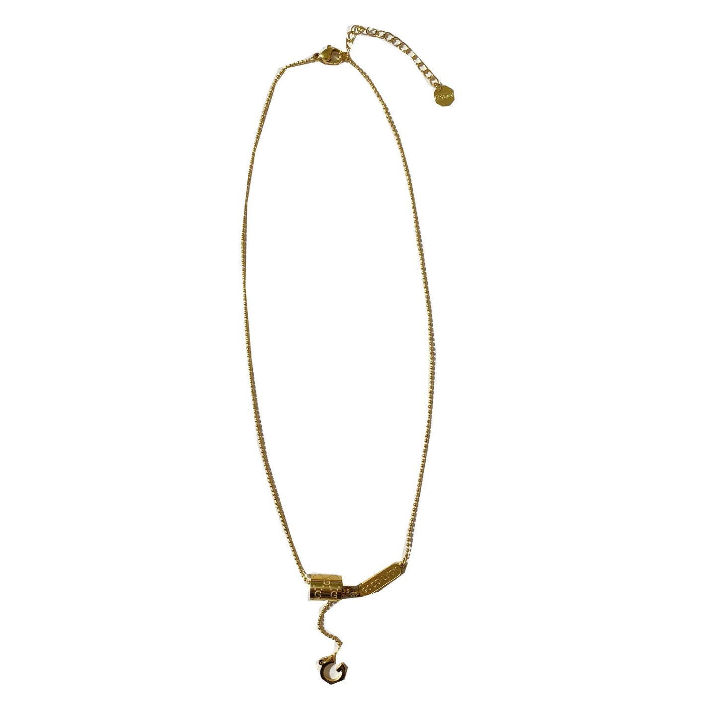 Fashion Geometric Letter G Gold Plated Titanium Steel Tassel Necklace Unisex
