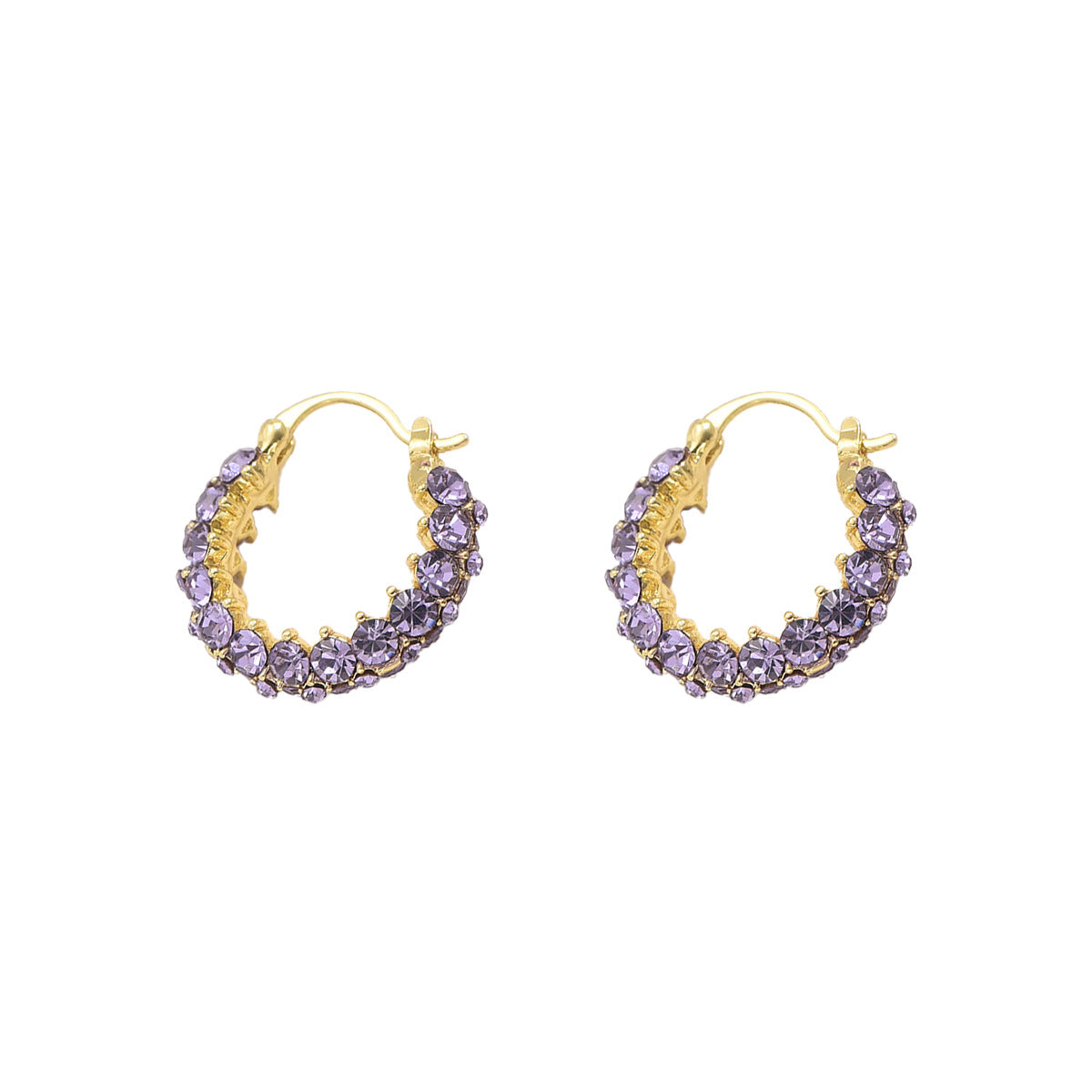 Pendientes Geométricos de Moda para Mujer con Incrustaciones de Circonita en Base de Cobre y Postes de Acero Inoxidable