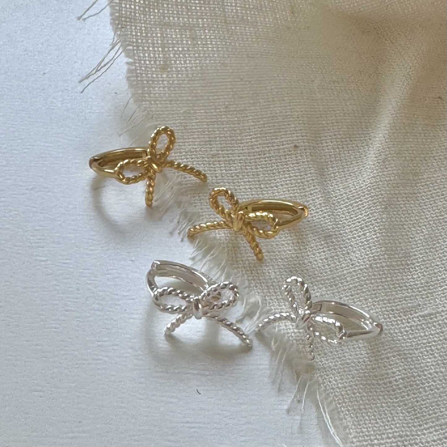 Minimalist Bow Knot Earrings in 925 Sterling Silver with Plated Finish for Women