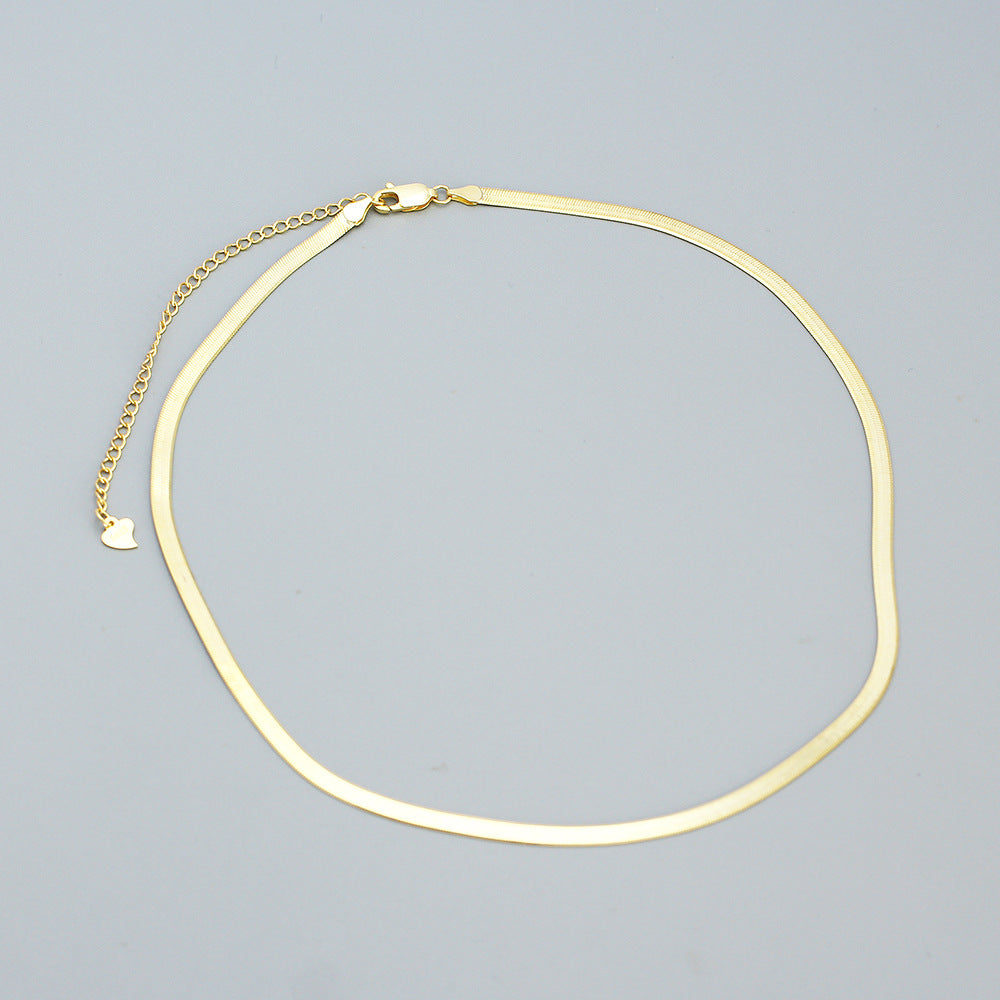 Minimalist Geometric Pendant Necklace for Women and Men in 925 Sterling Silver with Plated Finish on Snake Chain
