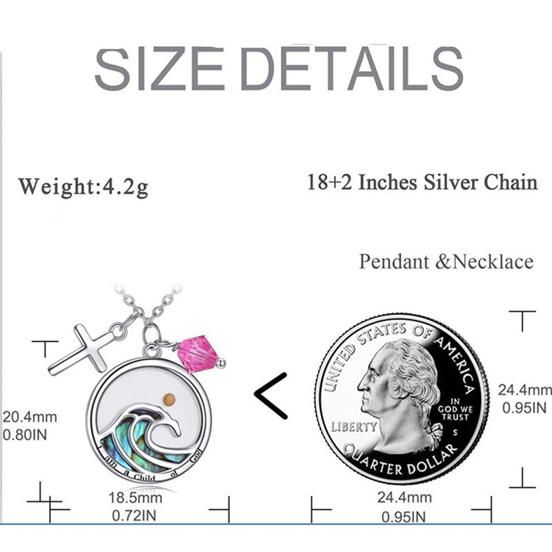Minimalist Faith Cross Pendant Necklace in Stainless Steel with Wavy Circular Design and Electroplated Finish for Unisex Daily Wear