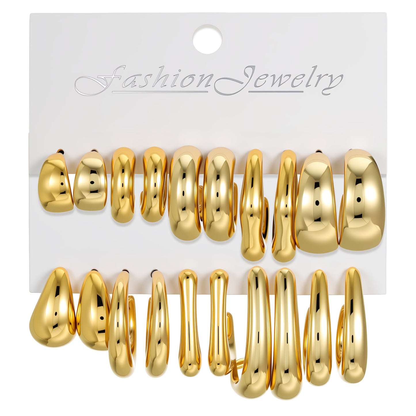 Elegant Business Geometric Round Resin Plated Earring Set for Women