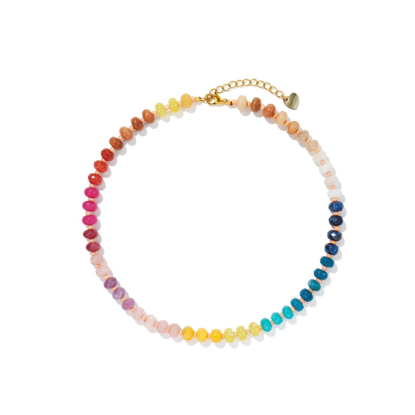 Casual Geometric Agate and Acrylic Beaded Necklace with Rainbow Gradient Pattern for Unisex