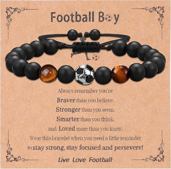 Sporty Matte Geometric Tiger Eye Agate Beaded Bracelet for Men Women