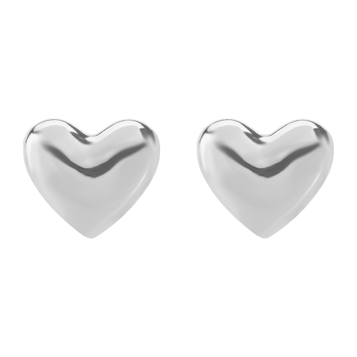 Pendientes de aleación con forma de corazón minimalista para mujer con acabado galvanizado