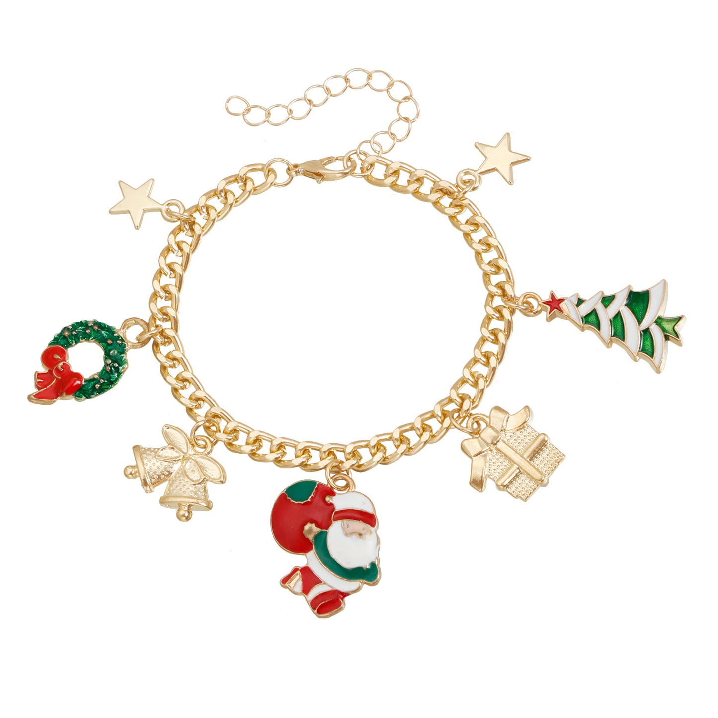 Festive Christmas Santa Castle Pendant Necklace for Women Alloy Geometric Choker with Plated Finish for Holiday Party