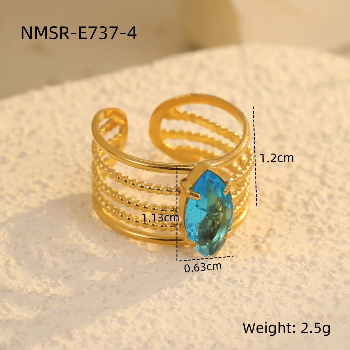 Anillo minimalista de acero inoxidable chapado para mujer, con forma de gota de agua y diseño calado, accesorio de moda de lujo