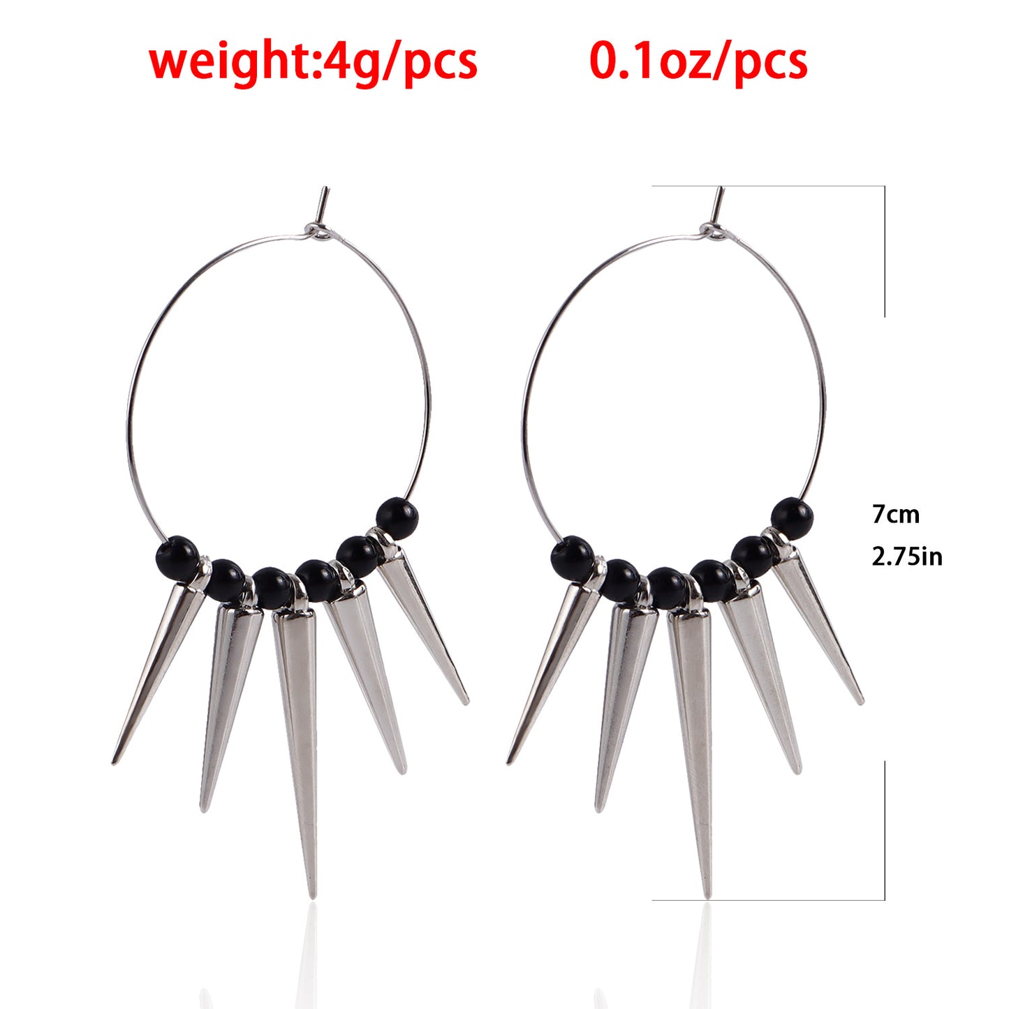 Punk Dark Chic Geometric Alloy Hoop Earrings with Plated Finish for Women