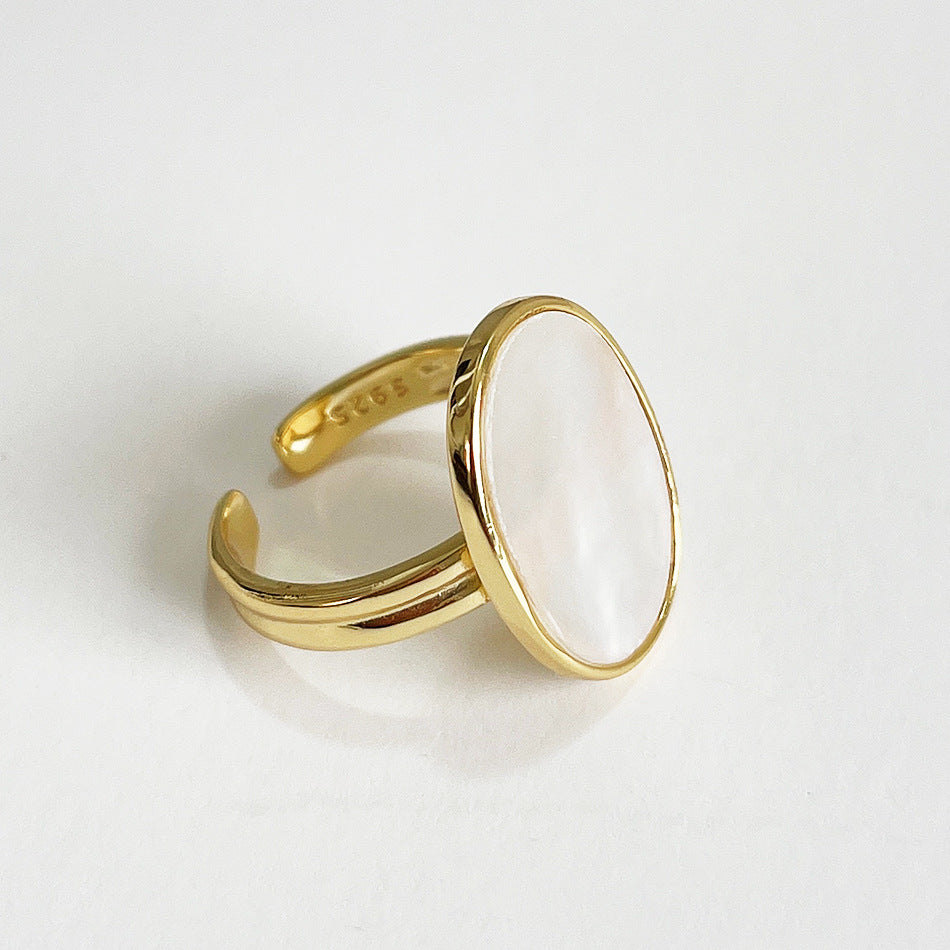 Minimalist Sweet 925 Sterling Silver Shell Ring for Women