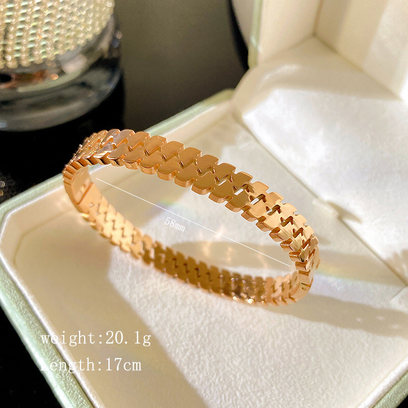 Vintage Polka Dot Plated Titanium Steel Double Layer Bracelet