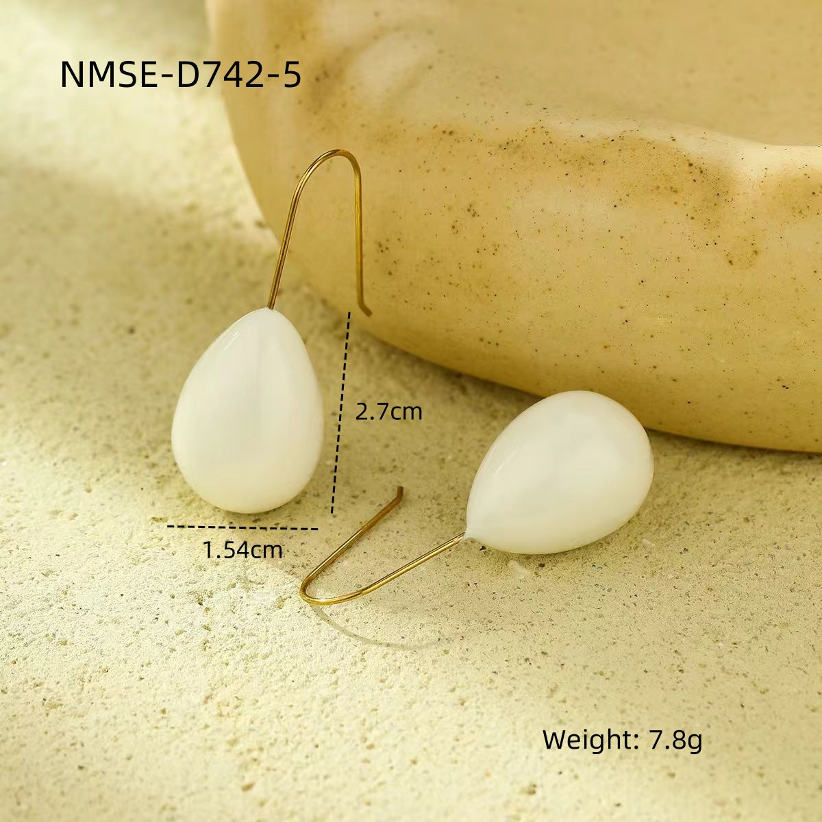 Pendientes colgantes de acero de titanio minimalistas de moda para mujer con revestimiento de esmalte y acabado chapado