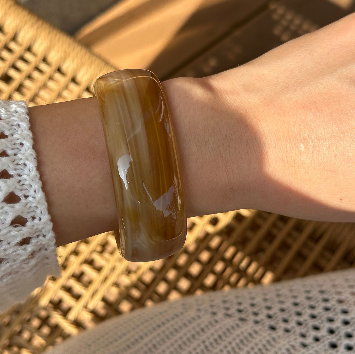 Bracciale Casual Placcato in Resina con Gradiente Geometrico