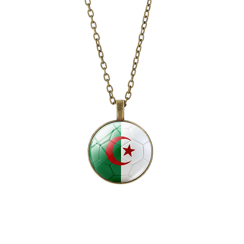 Sporty Round Geometric Alloy Plated Pendant Necklace with Crystal Charm for Unisex