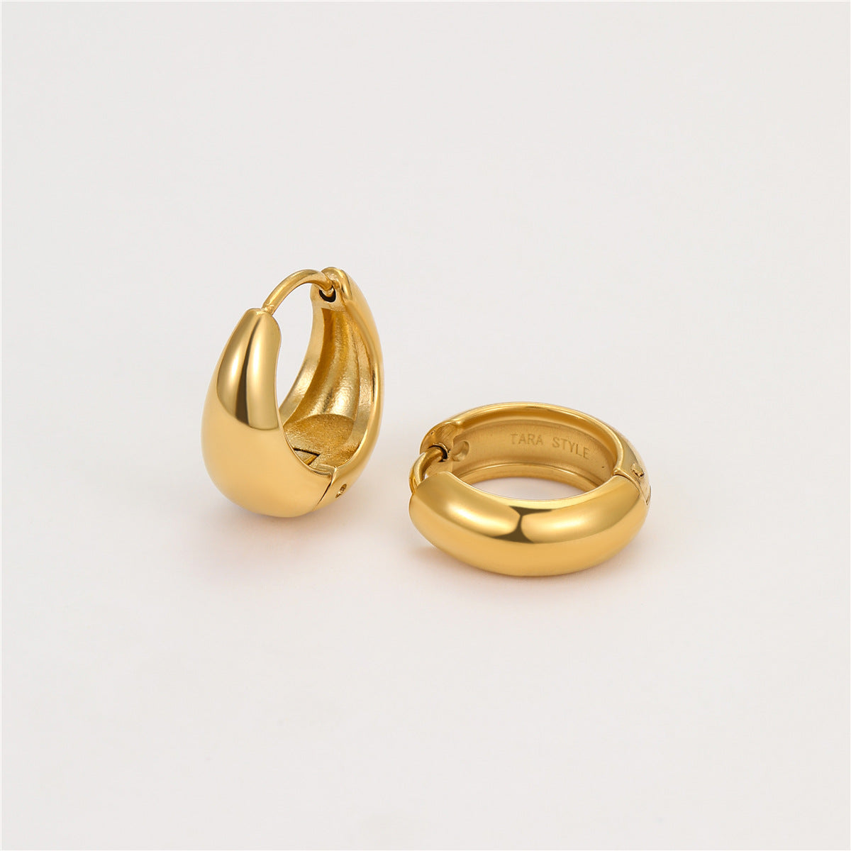 Modernos pendientes de acero inoxidable con forma de U, estilo vintage y diseño geométrico, para mujer, con acabado chapado