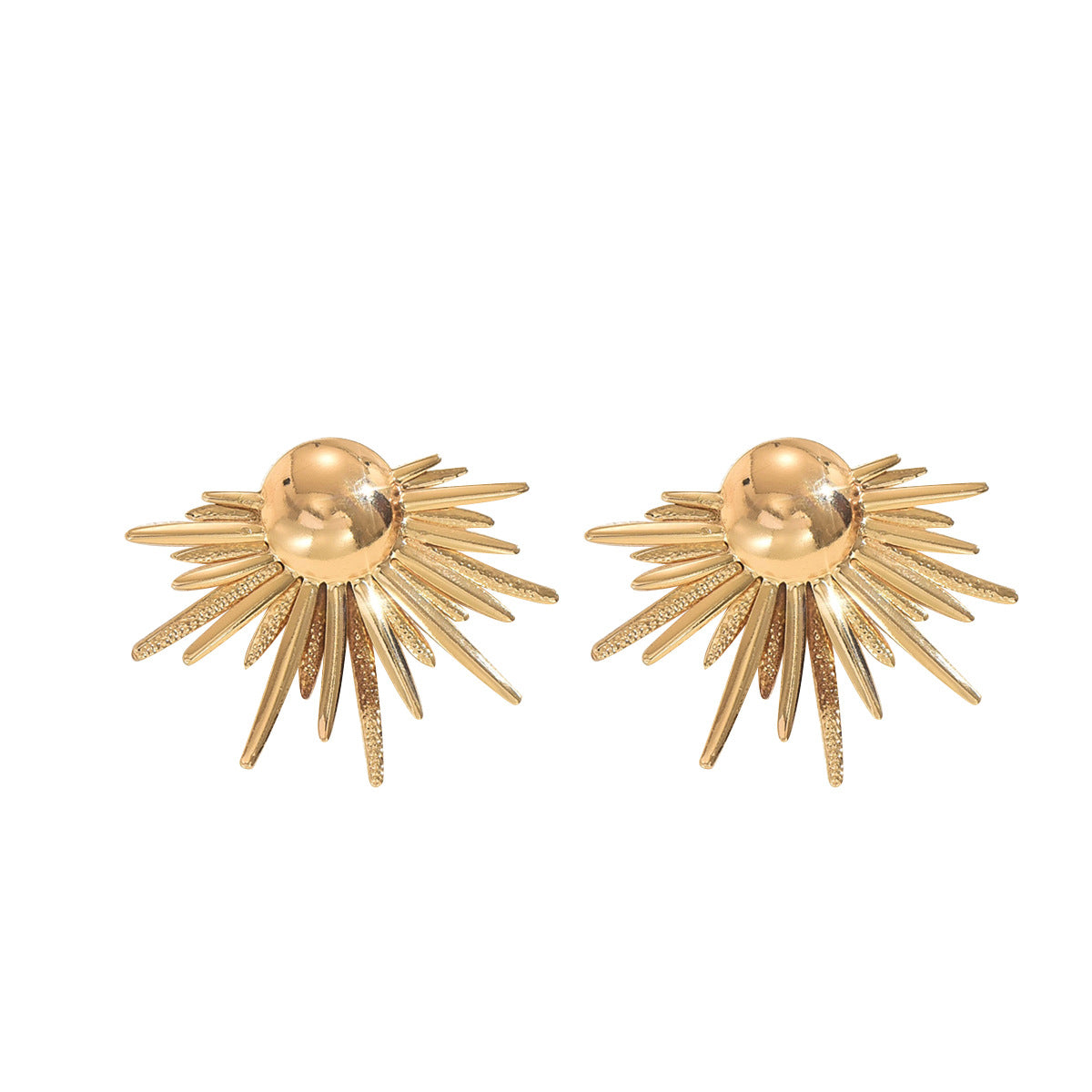 Luxury Geometric Star-Shaped Alloy Hoop Earrings for Women with Electroplated Finish