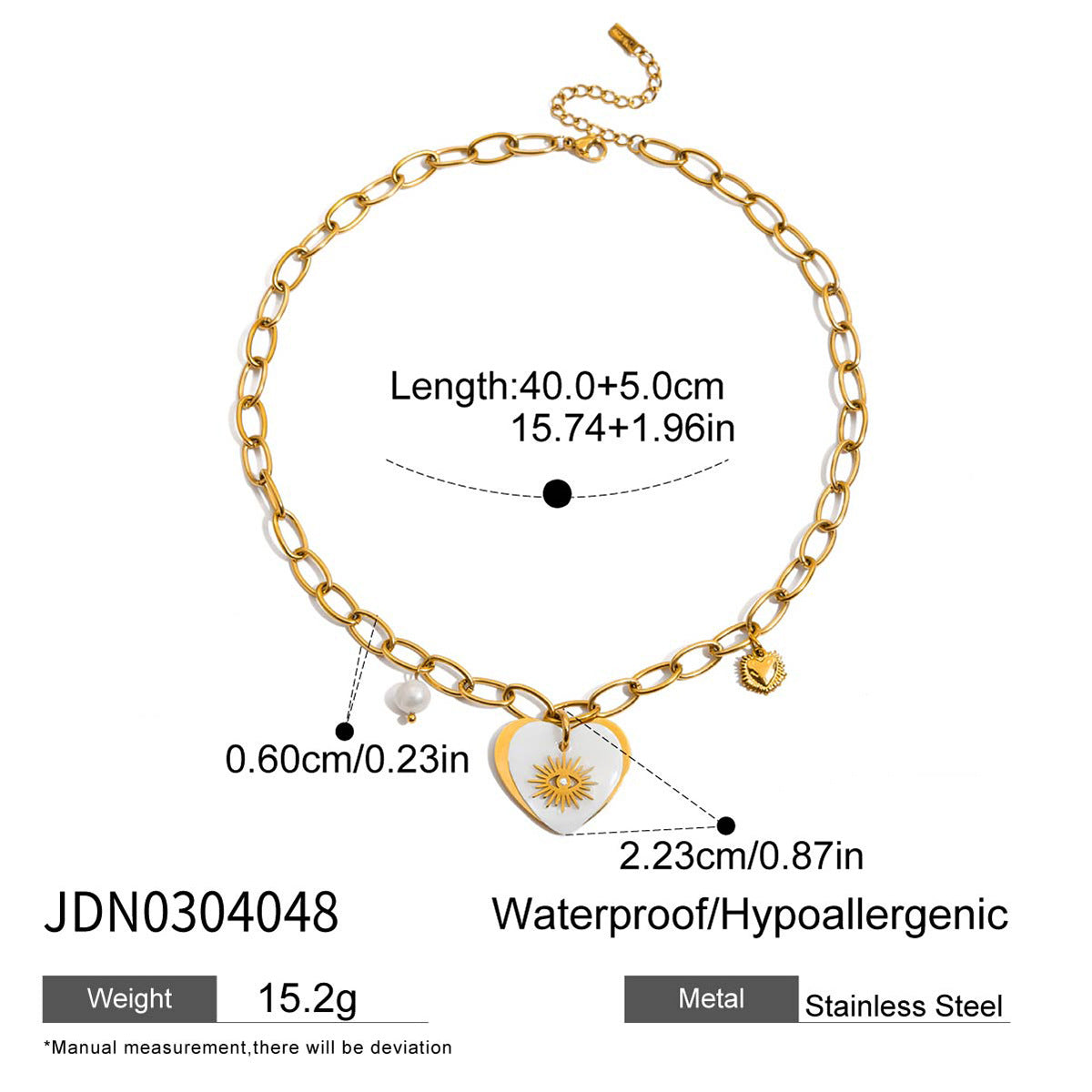 Collana con ciondolo geometrico minimalista in acciaio al titanio con finitura placcata da donna, catena maglione lusso leggero
