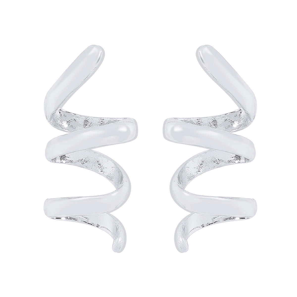 Pendientes de aleación con espiral geométrica, chapados, estilo "Sweet-Edgy" para mujer
