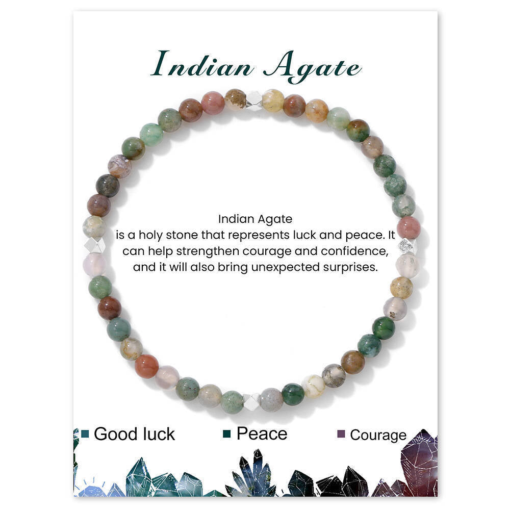 Vintage Geometric Agate Beaded Bracelet Unisex Handmade Jewelry