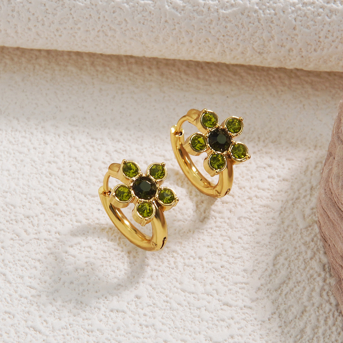 Sweet Floral Plated Stainless Steel Earrings