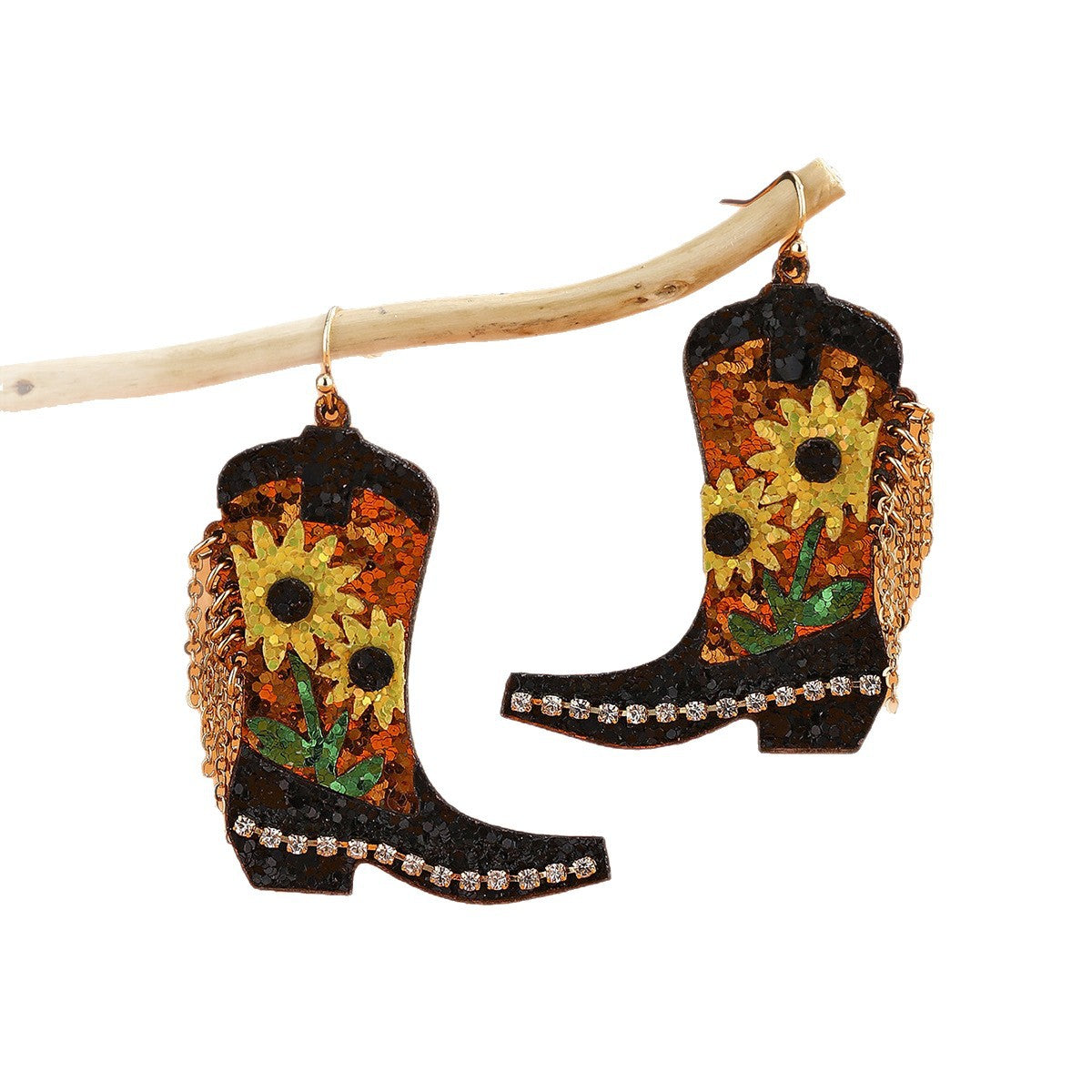 Pendientes de cuero sintético geométricos con forma de corazón y fruta, estilo étnico vintage, con postes de acero inoxidable galvanizado para mujer