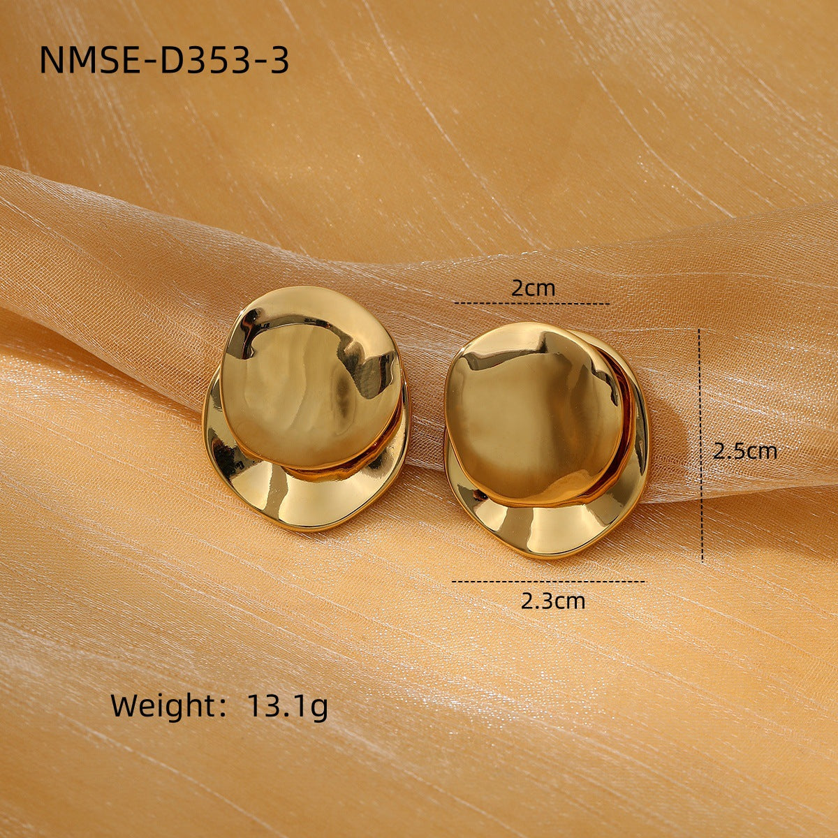 Minimalist Irregular Round Titanium Steel Earrings with Gold and Silver Tone Plating for Women