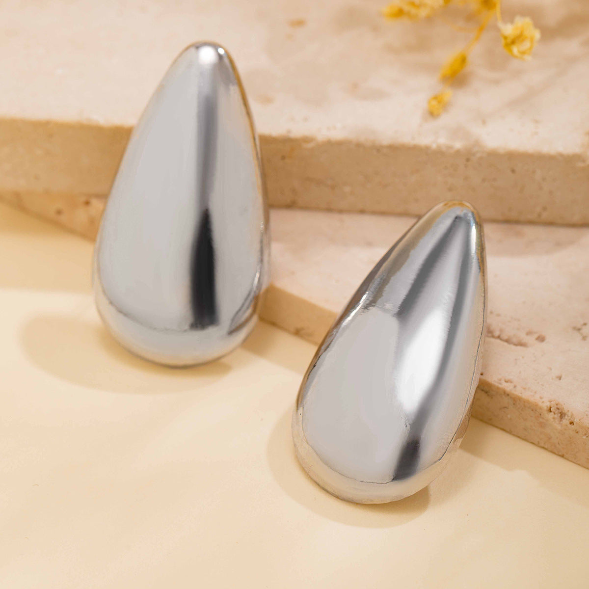 Orecchini Eleganti a Goccia Geometrici in Acciaio Inossidabile Placcato Oro da Donna