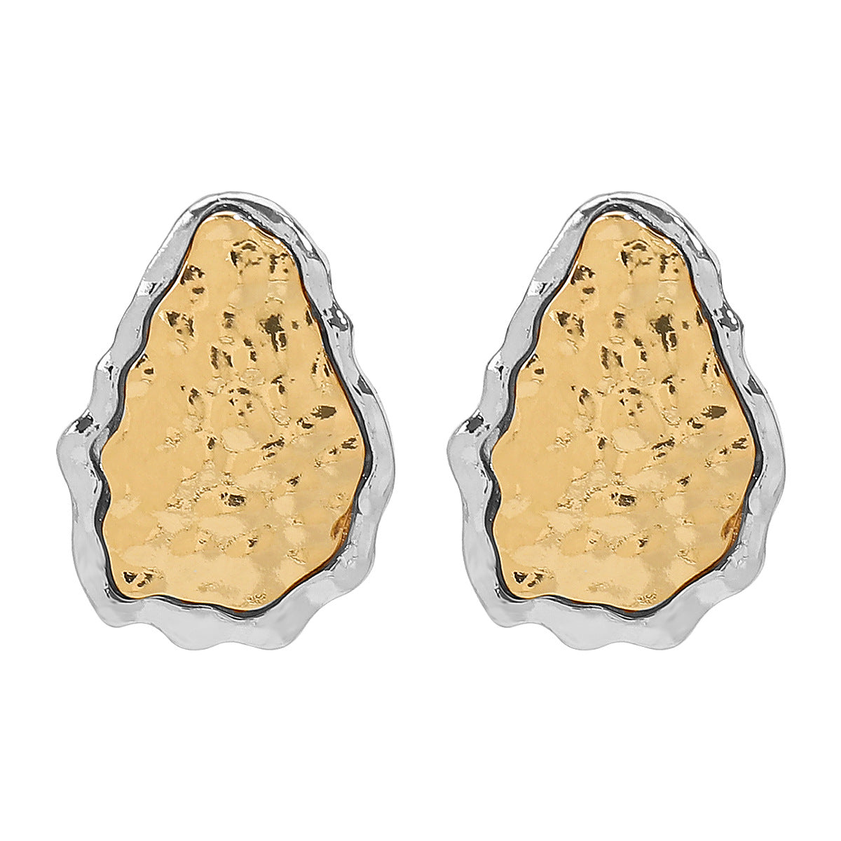 Aretes de aleación texturizados geométricos vintage para mujer con acabado galvanizado
