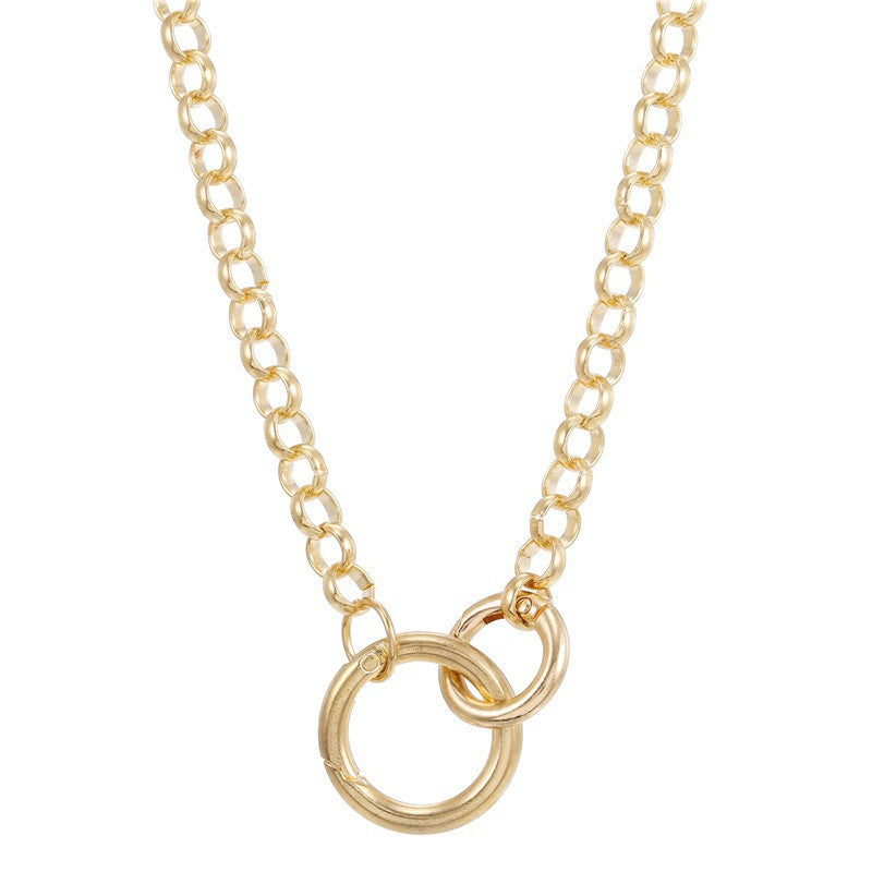 Casual Geometric Alloy Ball Chain Necklace
