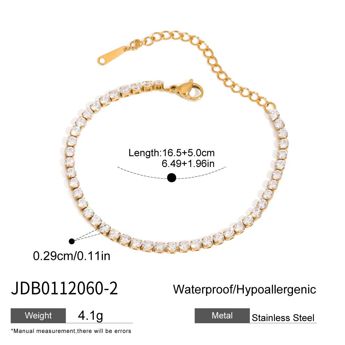 Geometric Stainless Steel Plated Cubic Zirconia Bracelet for Women