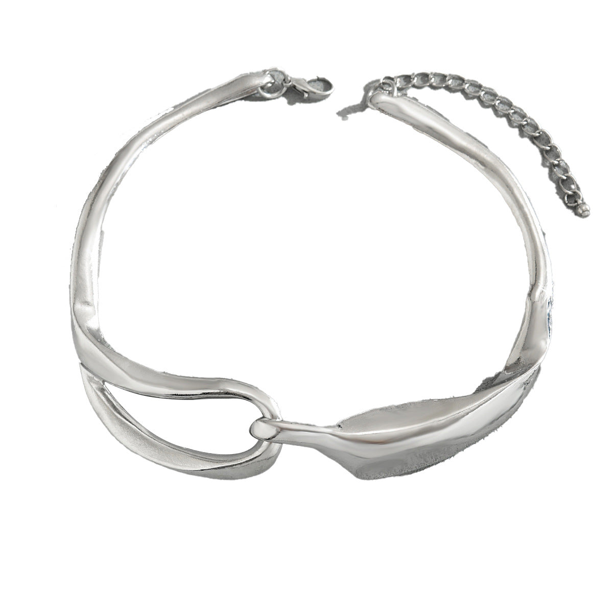 Collar Colgante Geométrico Estilo Hip-Hop para Mujer con Diseño de Doble Capa de Aleación de Zinc y Acabado Galvanizado