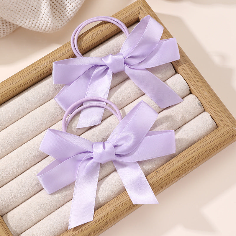 Elastico per capelli per bambine con simpatico personaggio rosa dei cartoni animati - Fermacoda elastico in tessuto morbido con trama a maglia, tavolozza di colori macaron, collezione Princess