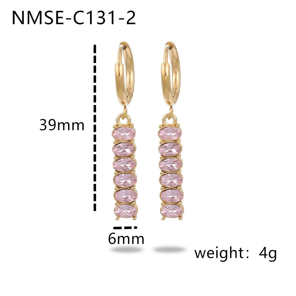 Pendientes de Acero Inoxidable Vintage con Circonitas y Baño de Oro de 18K para Mujer