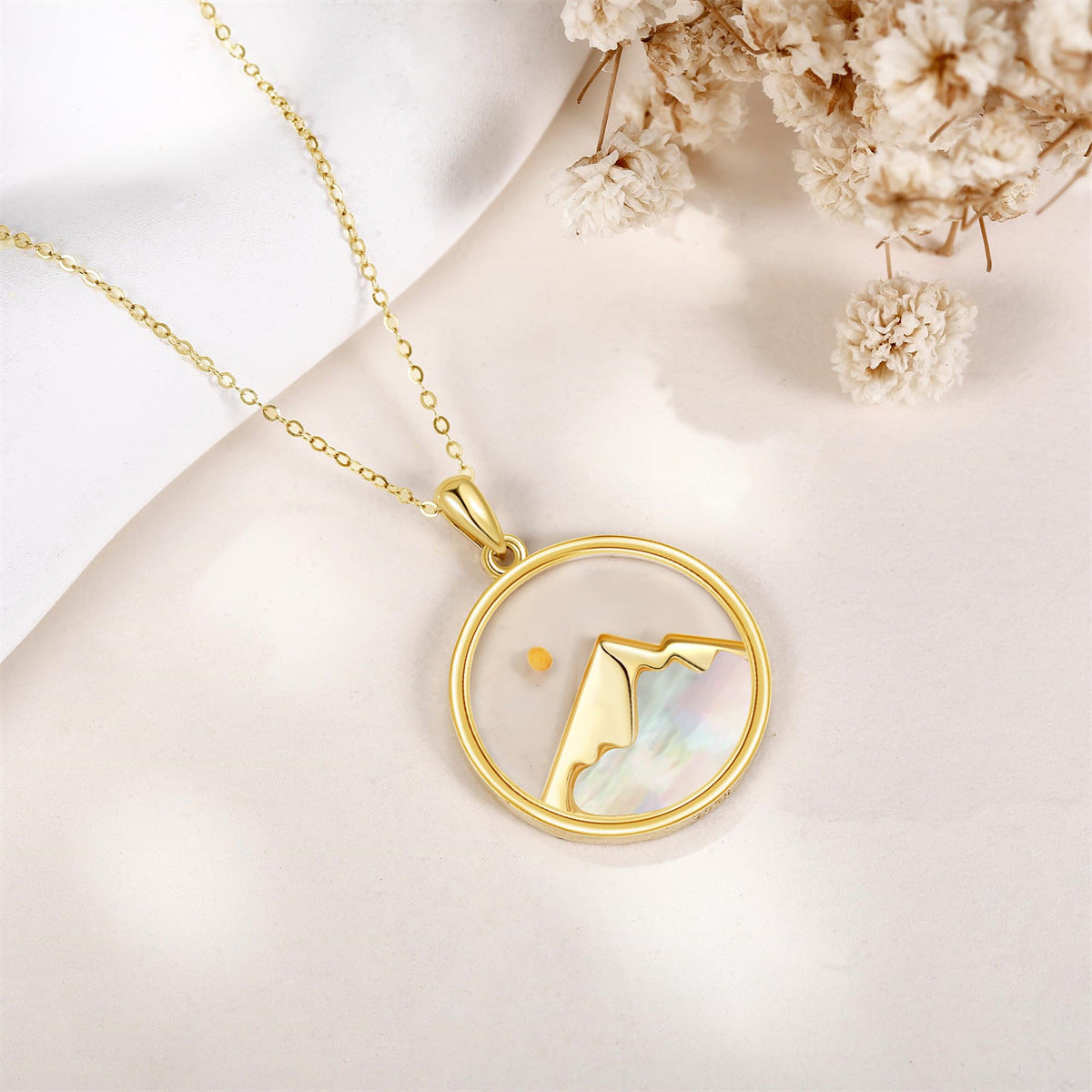 Natural Minimalist Geometric Stainless Steel Pendant Necklace with Titanium Steel Charm and Electroplated Finish for Women