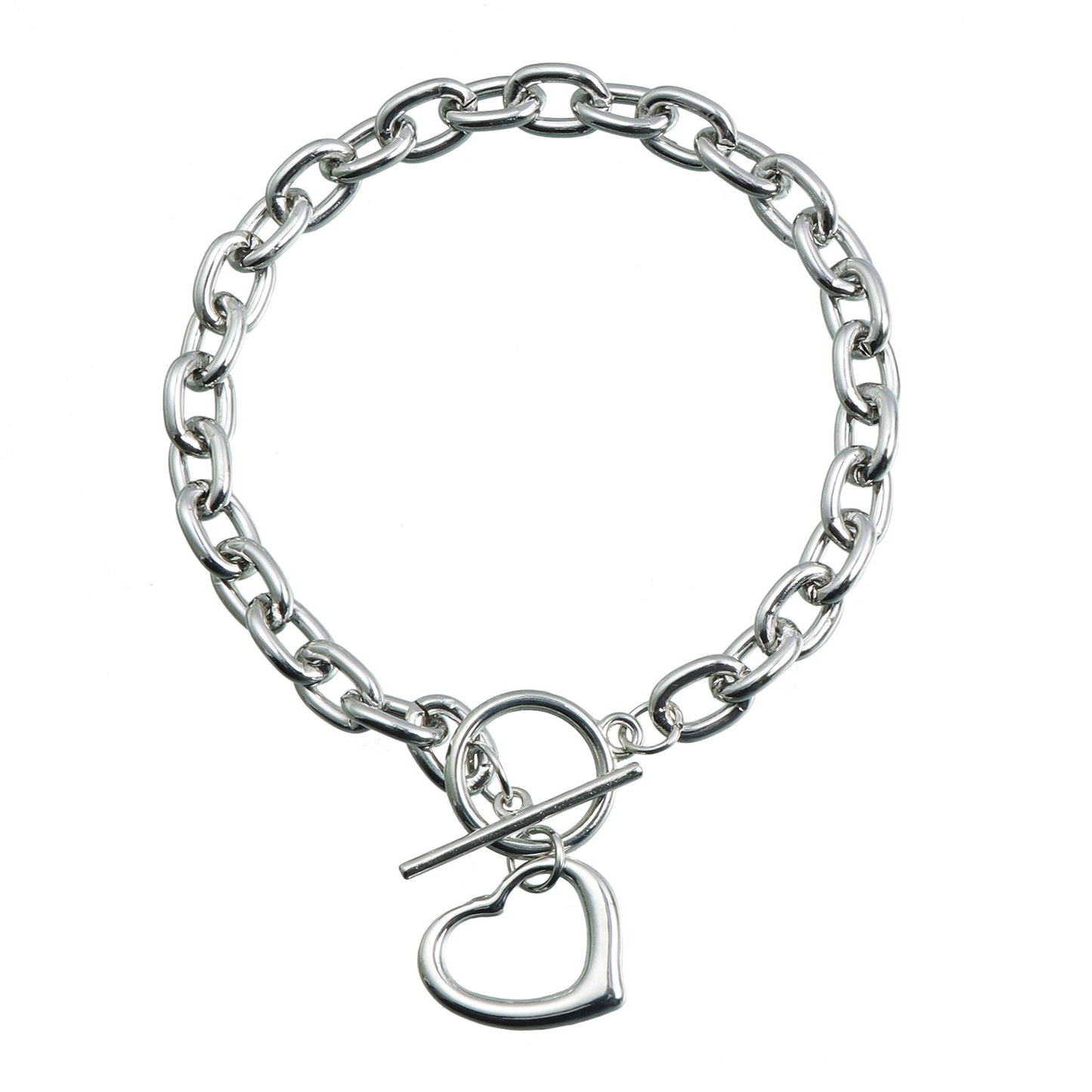 Punk Geometric Heart-Shaped Alloy Pendant Necklace with Plated Finish for Women