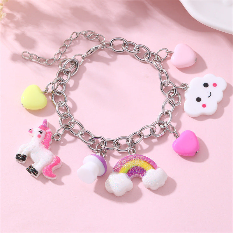 Braccialetto per Bambini Stile Punk a Stella Geometrica Elettroplaccato in Materiali Misti