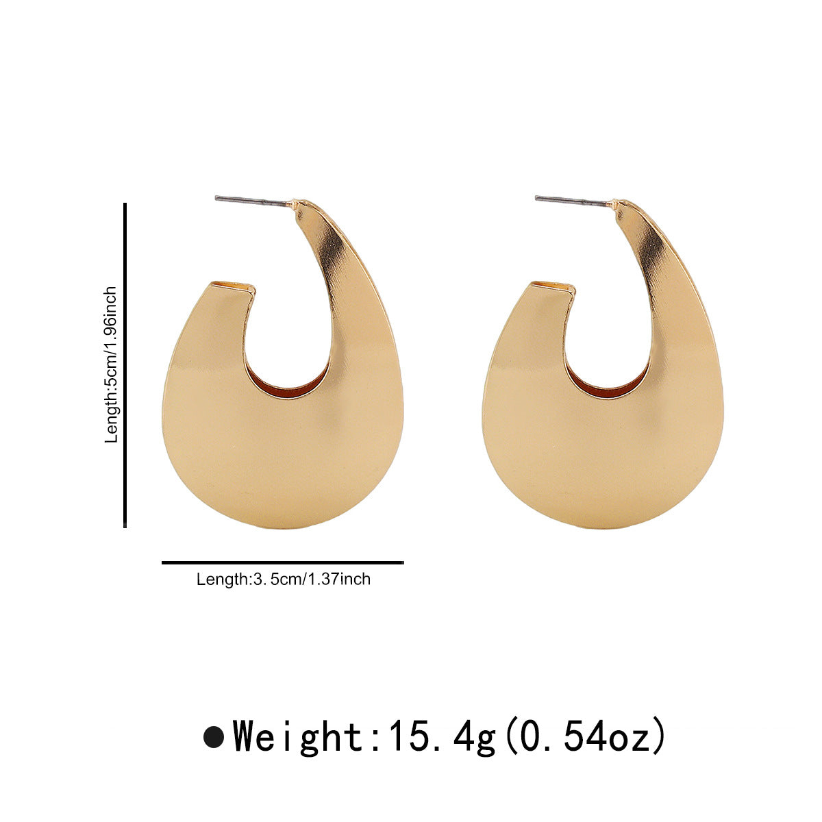 Pendientes de aro circulares geométricos minimalistas florales para mujer de aleación con acabado chapado