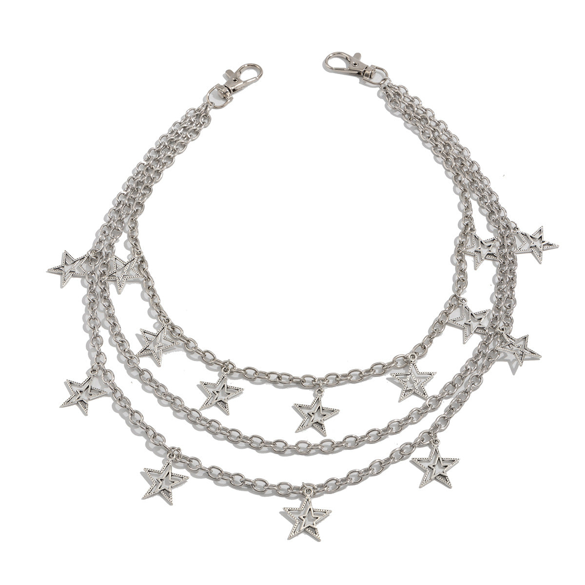 Punk Star Cross Tassel Multi-layer Iron Waist Chain