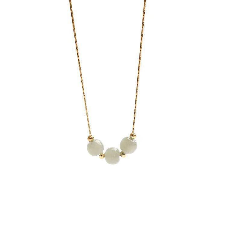 Minimalist Luxury Titanium Steel Plated Geometric Pendant Necklace for Women