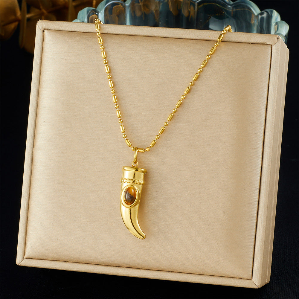Vintage Gold Plated Stainless Steel Star Butterfly Animal Hollow Pendant Necklace for Women